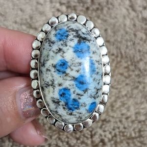 Gray Jasper Stone Sterling silver ring